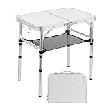 HIPAHIPA Camping Table with Detachable net Layer Portable Small Folding alumiumum Table Adjustable H