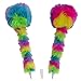 Stylo pompon en fausse fourrure multicolore - Vendu à l'unité - Girly, fantaisie, joie, disco, peluche arc en ciel