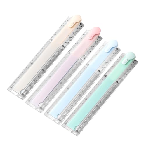 JEWEDECO 4個 折りたたみ 定規 定規 円形 描画 テンプレート 定規 折りたたみ