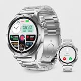AAFGVC BEYERSWERK Alpha Pro Smartwatch 1,43 Zoll AMOLED Fitnessuhr, 24h Herzfrequenz Und SpO2 Tracking, Bluetooth Anrufe, 100 Sportmodi, SOS Funktion, Kompatibel Mit iOS Und Android (B)