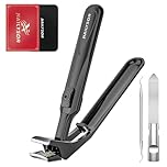 Upgrade Long Handled Toenail Clippers for Seniors with Safety Lock, Large Toe Nail Clippers for Thick Nails for Men Women, Wide Opening Fingernail Clippers with Catcher Sharp Nail Cutters (Black)