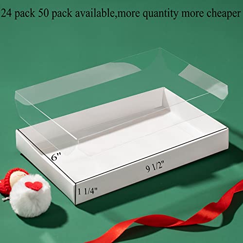 RomanticBaking 50 Pack Small Cookies Boxes with Window 9 1/2" x 6" x 1 1/4" Pastry Bakery Boxes for Macaron,Cakesicle,ricek rispy treats, Browine by RomanticBaking - Image 4