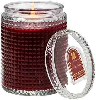 Smell of Christmas Aromatique Textured Glass 15 oz Scented Jar Candle w/Lid