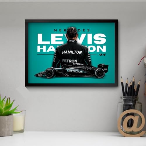 Image of Lewis Hamilton Merceds Poster | Framed Merceds F1 Car A4 Sized (31 x 23 cm) | Lewis Hamilton F1 Poster | Merceds Car Posters for Wall, Gift for Boys, Formula 1 Frames | Formula 1 Frame (F 244)