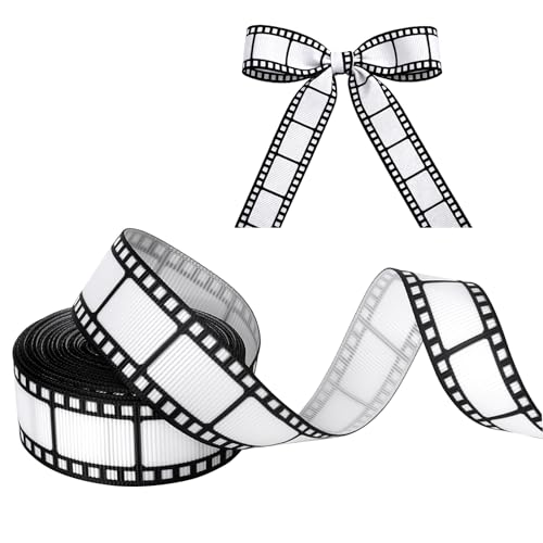 4,6 m ruban film décoratif, bande film 22 mm, ruban pellicule, bandes film, bande film noir et blanc pour décoration cinéma théâtre, bricolage, emballage...