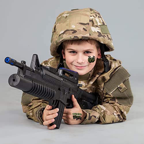 144 Sheets Camouflage Tattoo Camouflage Army Party Favors Military Tank Helicopter Fake Tattoos Stickers For Men Boys, 9 Styles #TOP5