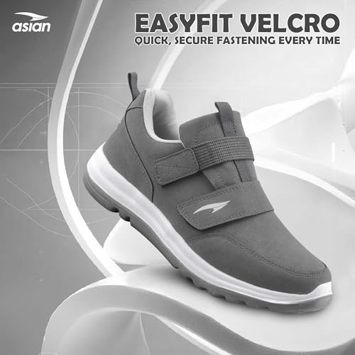 Image of ASIAN Men's Walking Shoes | Lightweight Comfort with Velcro Closure | Cushioned Support & Anti-Slip Sole | Ideal for Daily Walking & Long Hours