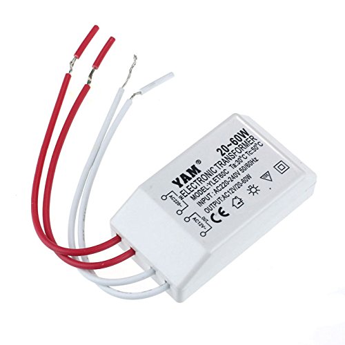 Malloom Transformador electrónico AC 220V a 12V 20-60W Halógeno Luz LED Controlador Fuente de alimentación Transformador