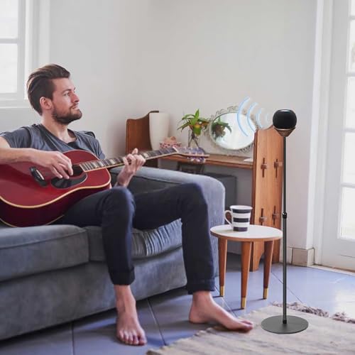 2-Pack Floor Homepod Mini Stand,Height Adjustable 15.7 In-31.4 in Black by HEWYIOS - Used condition - Image 5