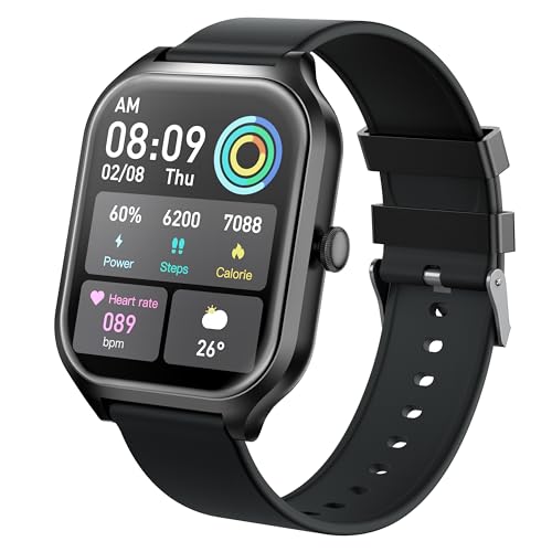 ANTZO Smart Watch 2.01" AMOLED Display 10-Day Battery, BT Call & Text, Workout Modes, 24/7 HR BP O2 Sleep Mon, IP67 Waterproof, Fitness Tracker for Men and Women, Compatible with iOS/Android
