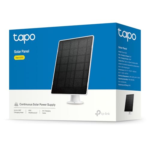 Miniatura 8 de Tapo A202 - Panel Solar Para Cámaras Tapo 4,5 W, Ip65, Ángulo Ajustable, Cable 4 M Fuente De Energía Continua Para Cámaras Con Batería