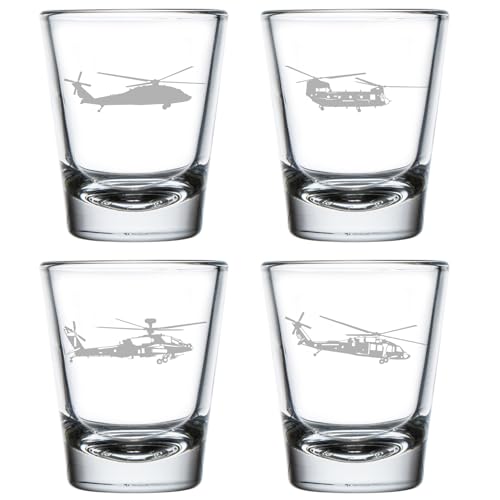 MIP 4-Piece Aviation Helicopter Shot Glasses