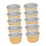 LOORGVEL 10個使い捨てアルミホイルパン 丸型 用グリルパン 食品保存用 高耐久性 軽量 コンパクト収納 ベーキング キャンプ パーティ対応