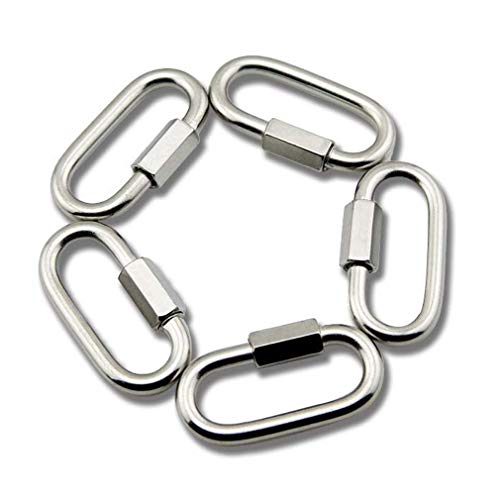 Yasorn M6 Maillon Rapide en Acier Inoxydable D Forme Mousqueton Maillons de Chaîne 5pcs