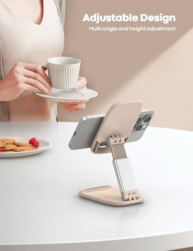 image for Lamicall Khaki Phone Holder for Desk - Cellphone Stand Khaki Desk Acce