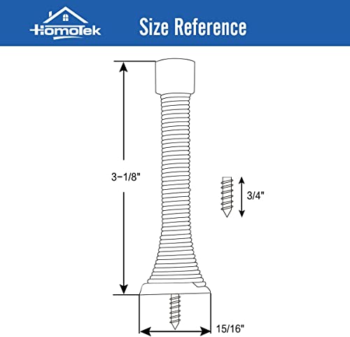 Image of HOMOTEK 40 Pack Black Spring Door Stops,3-1 /8 inch Heavy Duty Door Stop - Flexible Spring Door Stopper with Low Mounted Black Rubber Bumper Tips