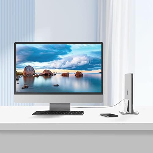ORICO Vertical Laptop Stand, Adjustable Laptop Holder, Vertical, Aluminium Notebook Holder, Laptop Stand, Space-Saving for MacBook/Surface/Dell/Gaming Laptops, Silver
