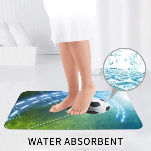 Alfombrilla de fútbol para baño infantil juego de 3 piezas decoración deportiva 7