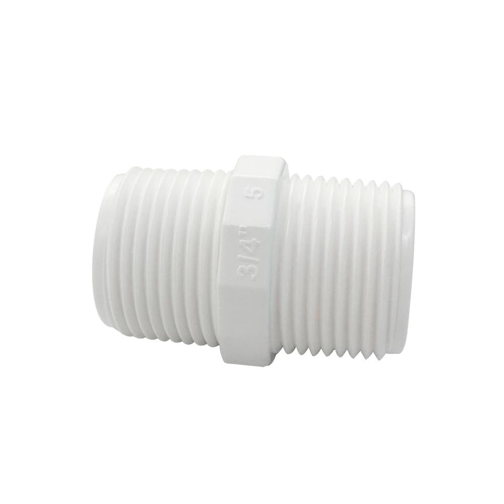 YSIL 10PCS 1 Inch PVC Nipple Male to Male Coupling Adapter Pipe Fittings 1" X 1" for Thread Pluming PIPE Connection