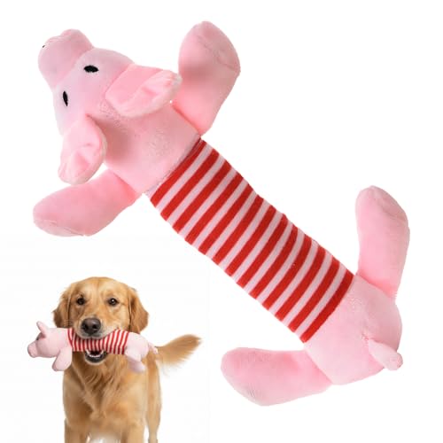 ZocRjvN Anti Stress Pig für Hunde, hundespielzeug unzerstörbar, Hundespielzeug Schwein Für Angstreinigung, Interaktives Kau-Spielzeug Für Kleine und Große Rassen, 22 x 10 cm