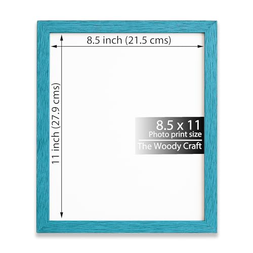 Image of Photo Frame 8.5x11 Letter Size | Stylish Blue Photo Frames For Wall Decor | Wall Frames To Enhance Your Room | Durable Wooden Frame | Blue Frames For Wall Decor | Hanging Photo Frame