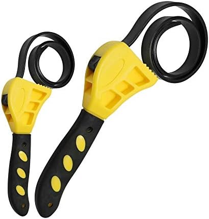 Universal Rubber Strap Wrench Set,Jar Opener Pipe Multifunctional Wrench Tools for Mechanics Plumbers,Rubber Strap Adjustable Wrenches-2pcs
