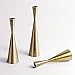 Set of 3 Brass Gold Metal Taper Candle Holders Candlestick Holders, Vintage & Modern Decorative Centerpiece Candlestick Holders for Table Mantel Wedding Housewarming (Brass Golden, S+M+L/SET)