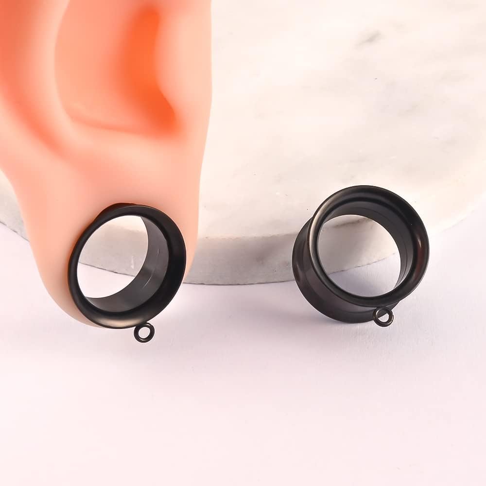 DOEARKO 4PCS 6mm-25mm Fashion Ear Piercing Tunnels DIY Ear Gauges 316 Stainless Steel Hypoallergenic Earrings Plugs for Ears Expander Body Jewelry
