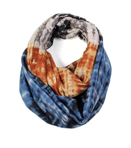 Scarfand's Mixed Colors Oil Paint Versatile Lightweight Fashion Infinity Scarves Head Wrap (Shibori Camel)