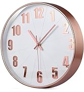 fapugh Wall Clock, 12 Inch Non-Ticking Wall Clocks, Preciser Modern Style Decor Clock for Home, O...