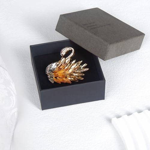 Image of Elegant Rhinestone Swan Brooch for Women, Crystal Swan Lapel Pin for Coat Jacket Scarf, Fashion Jewelry Gift for Mom Wife Girlfriend Birthday Anniversary Christmas