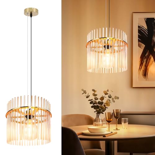 Lichtmaler Hängeleuchte 1 Flammig Pendelleuchte Esstisch - Hängelampe Glas E27 Esstischlampe Hängenâ€¦ – Miniatur