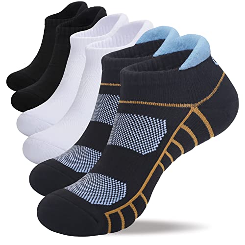 Lapulas Athletic Ankle Socks Low Cut Cushioned Anti-Blister Running Tab Sports Socks For Men And Women 6Pairs Medium #TOP6
