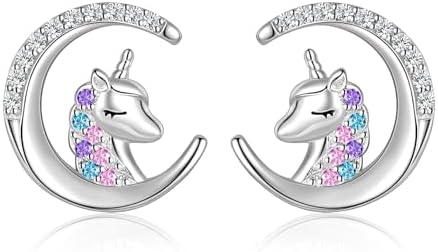 Setrling Silver Cute Animal Earrings Bee/Cat/Unicorn/Frog/Bat Stu...