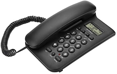 Corded Phone with Speakerphone, Corded Standard Phone with Backlit Display, Front Desk Home Office with Call Display and Other Multi Scene Telephone Sets(Black)