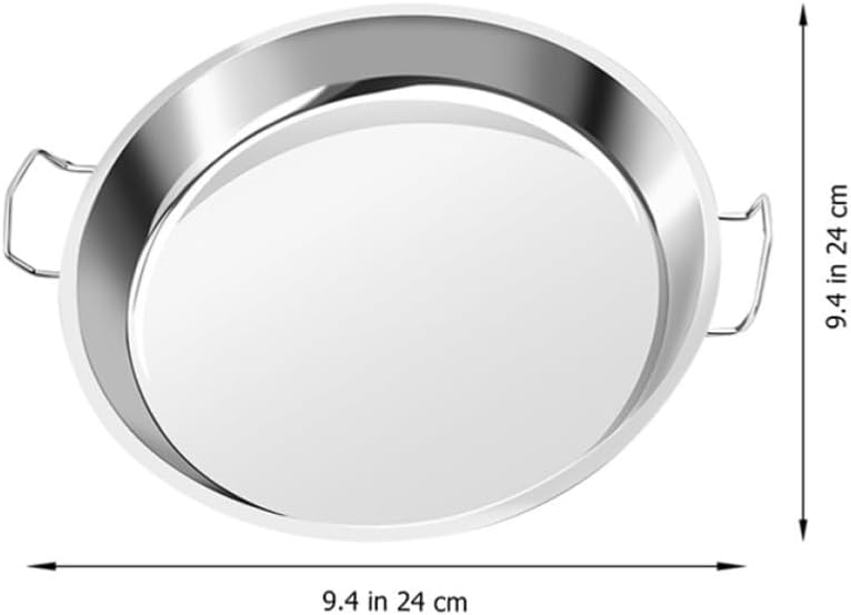 Didiseaon Stainless Steel Food Steaming Plate with Flat Bottom and Simple Shape, Easy to Clean and Sturdy Cold Noodle Serving Plate for Family Reunions and Anniversaries