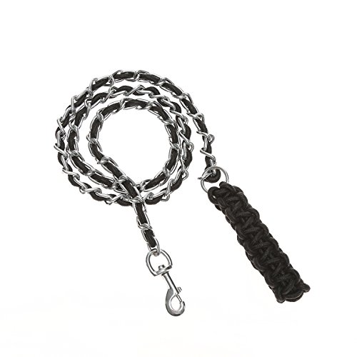 SENYEPETS Dog Leash Chain - Anti Bite Training Chain Rope Leads for Big Dogs Black L