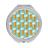 Materiale: realizzato in ferro galvanizzato con una superficie a specchio d'argento, questo specchio portatile con stampa di birra del fumetto supporta l'uso come specchio da trucco, specchio ingranditore, specchio portatile, specchio mini e specchio portatile per il trucco. La struttura robusta e il riflesso chiaro lo rendono adatto per la toelettatura quotidiana