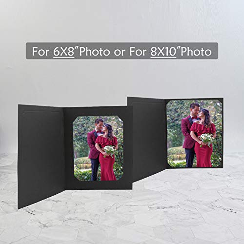 Golden State Art, Pack of 100, 6x8 or 8x10 Photo Folders, Cardboard Picture Frame, Paper Frame Cards, Greetings/Invitation Special Events: Graduation, Christmas, Wedding(Black) by Golden State Art - Image 7