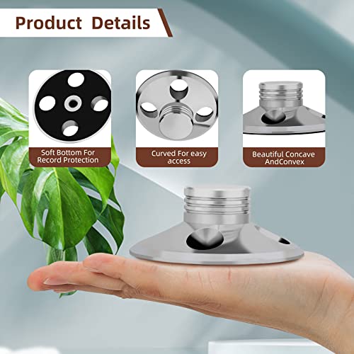 Audiophile Record Weight Stabilizer, Aluminum Turntable Weight Clamp With Protective Soft Pad For Hifi Turntable Lp Record Player, Eliminate Vinyl Disc Vibrations. (Silver) #TOP3