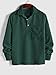 ZAFUL Men's Corduroy Shirts Solid Color 2025 Fall Half Button Long Sleeves Casual Work Collared Shirt with Pocket(Deep Green,X-Large)