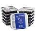 Chef's Star 3 Compartment Reusable Food Storage Containers with Lids - Microwave Safe - Dishwasher Safe - Bento Lunch Box - Stackable - 10 Pack