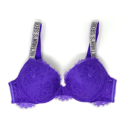 Victoria's Secret Very Sexy Push Up Bra, Violet Lace Bling Straps, 38C