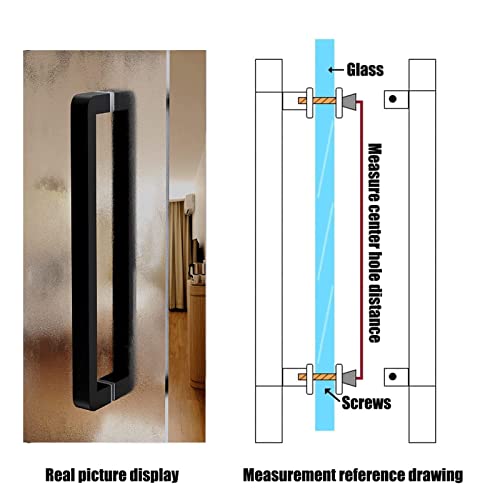 Dongyue Barn Door Handle Black, Stainless Steel Gate Push Handle For Glass Entry Door & Shower Sliding Door, Back-To-Back Installation, 9 Sizes (Size : 100Cmx102.5Cm) #TOP3