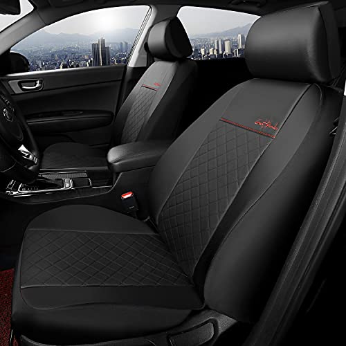 Giant Panda Front Car Seat Covers, Bucket Seat Covers, Leather Low Back Auto Seat Covers For Cars, Trucks, Jeep, Van, Suv, Pickup, Airbag Compatible (Black) #TOP7
