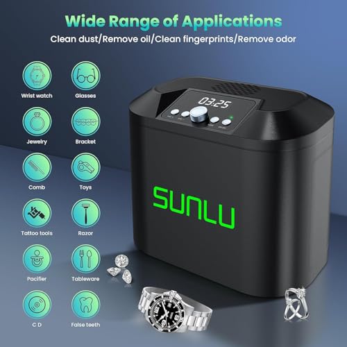SUNLU Ultraschallreiniger, 2700 ml Ultraschallschmuck Reiniger mit 3 Reinigungsmodi, Professioneller...