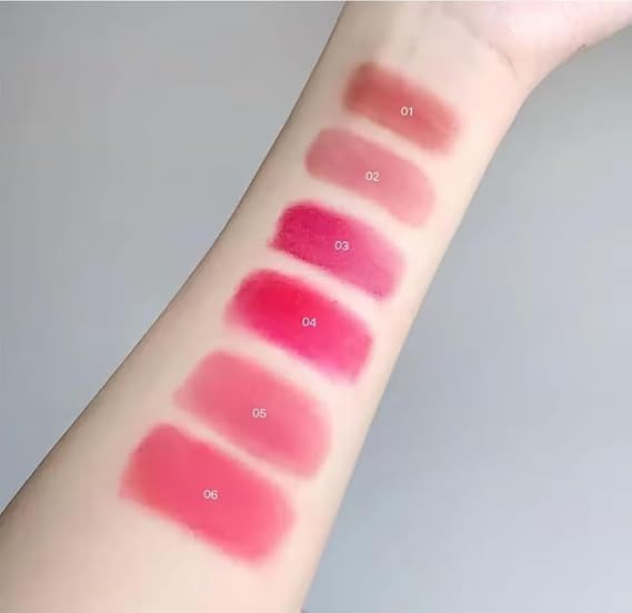 Lip&cheek Blurry Pudding Pot with Brush, Multi-use Natural Glow Face Blush, Soft Matte Blush Blurry Makeup Lipstick, Long-Lasting Makeup, High Color Rendering (04#)