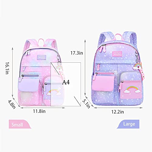 Sac à dos pour filles violet à étoiles idéal pour le collège - 3