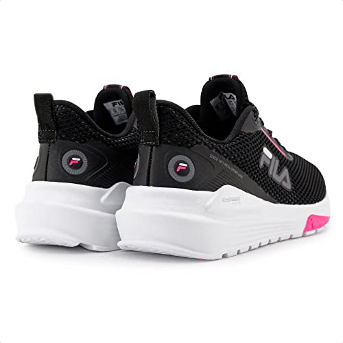 Tenis Fila Research Feminino,Preto/Rosa Fluor/Prata,35