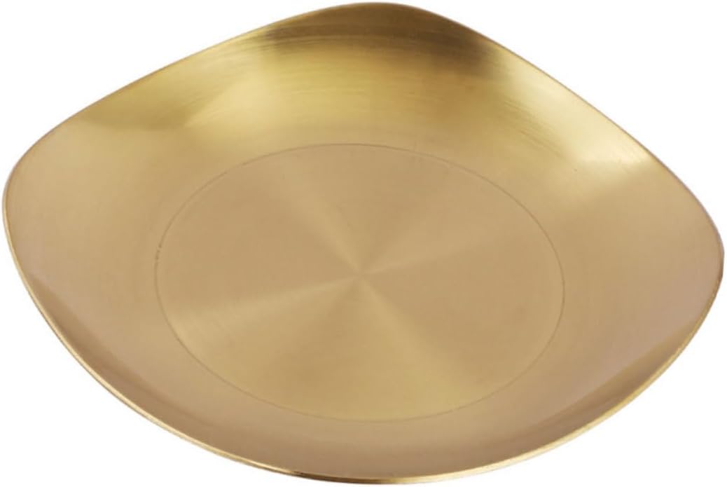 SHOWERORO 1pc Stainless Steel Side Dish Plate Elegant Serving Dish for Appetizers Seasonings and Snacks Easy to Clean Condiment Bowl for Dining Table Decor